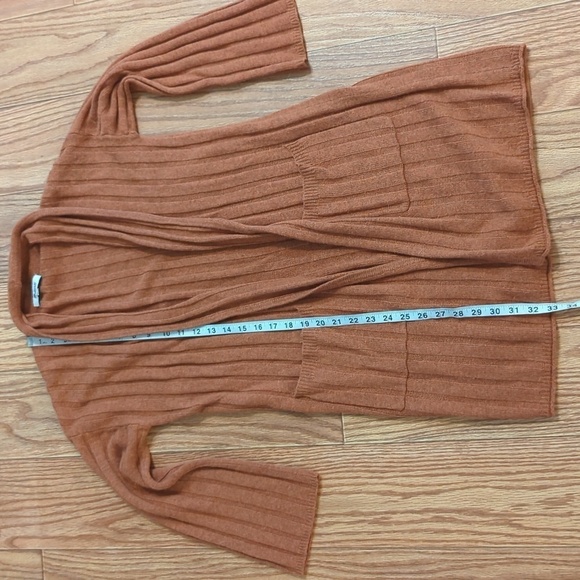 Madewell orange wool alpaca cardigan sweater open-front ribbed women's size XXS* - Picture 3 of 6